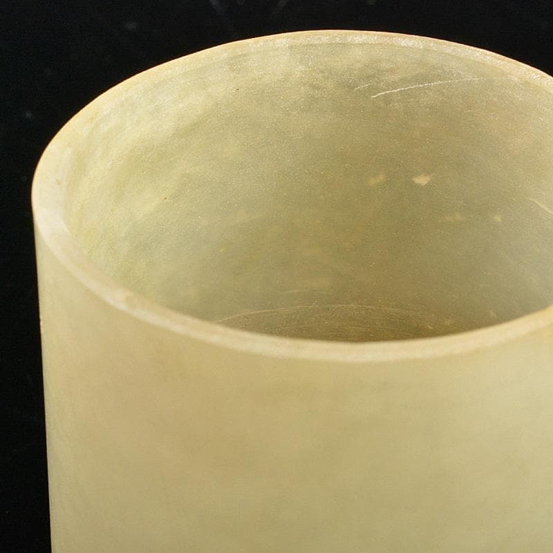 中国　玉石白玉彫刻　煎茶碗　赤珊瑚摘唐木蓋　M　R5351