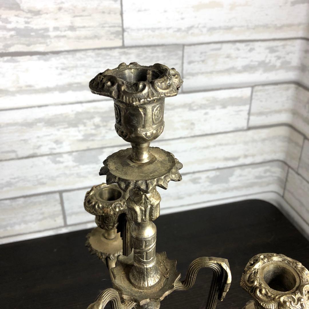 アンティーク キャンドルスタンド　真鍮　灯燭台 　金属工芸
