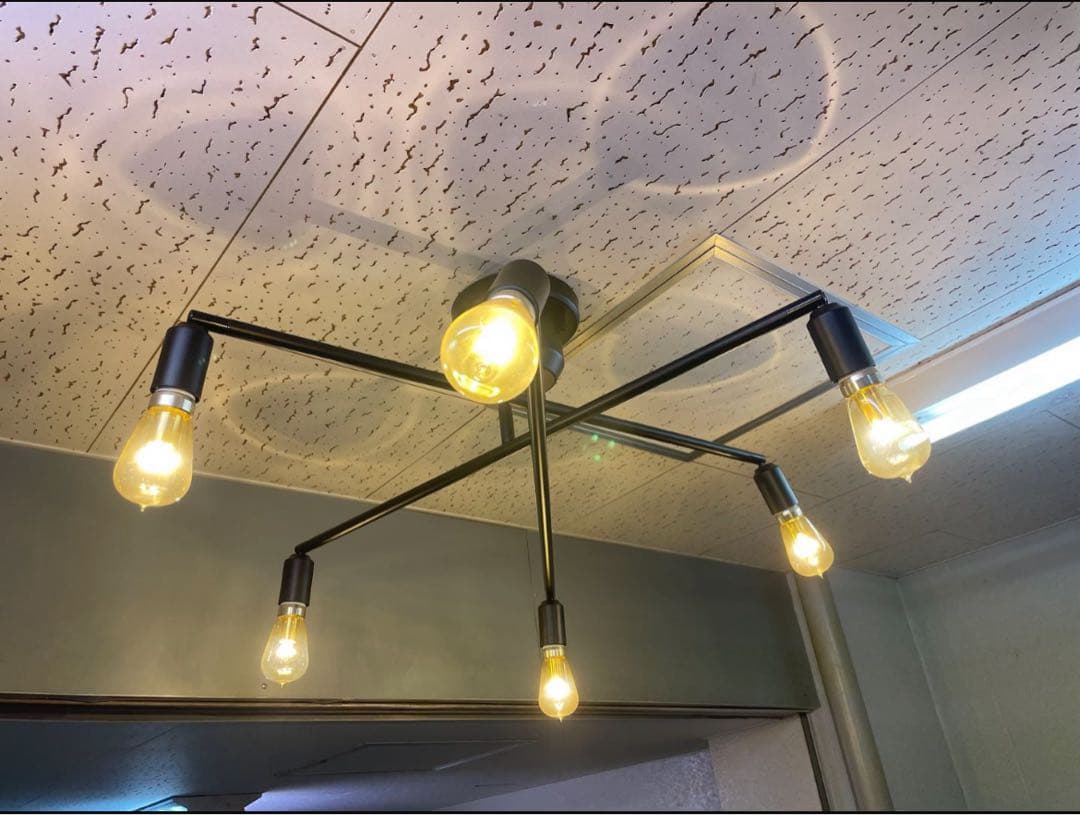 シーリングライト 照明 リモコン付き ライト 6灯 LED電球付き