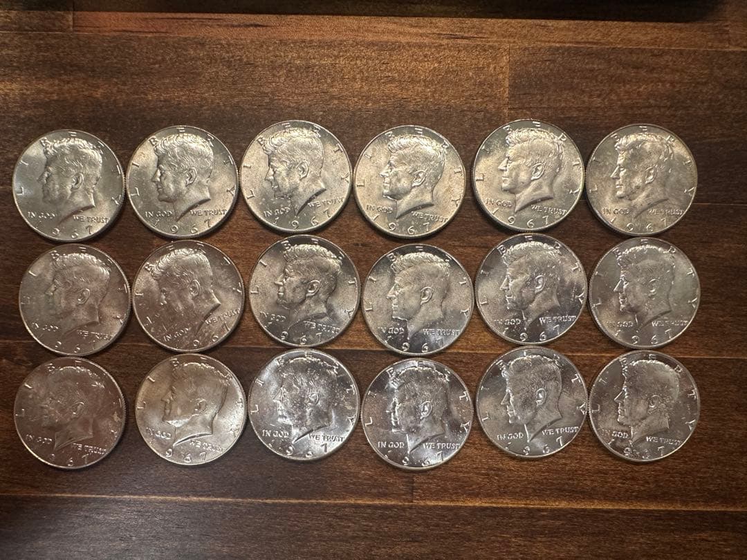 1967年 ケネディ半ドル 18枚