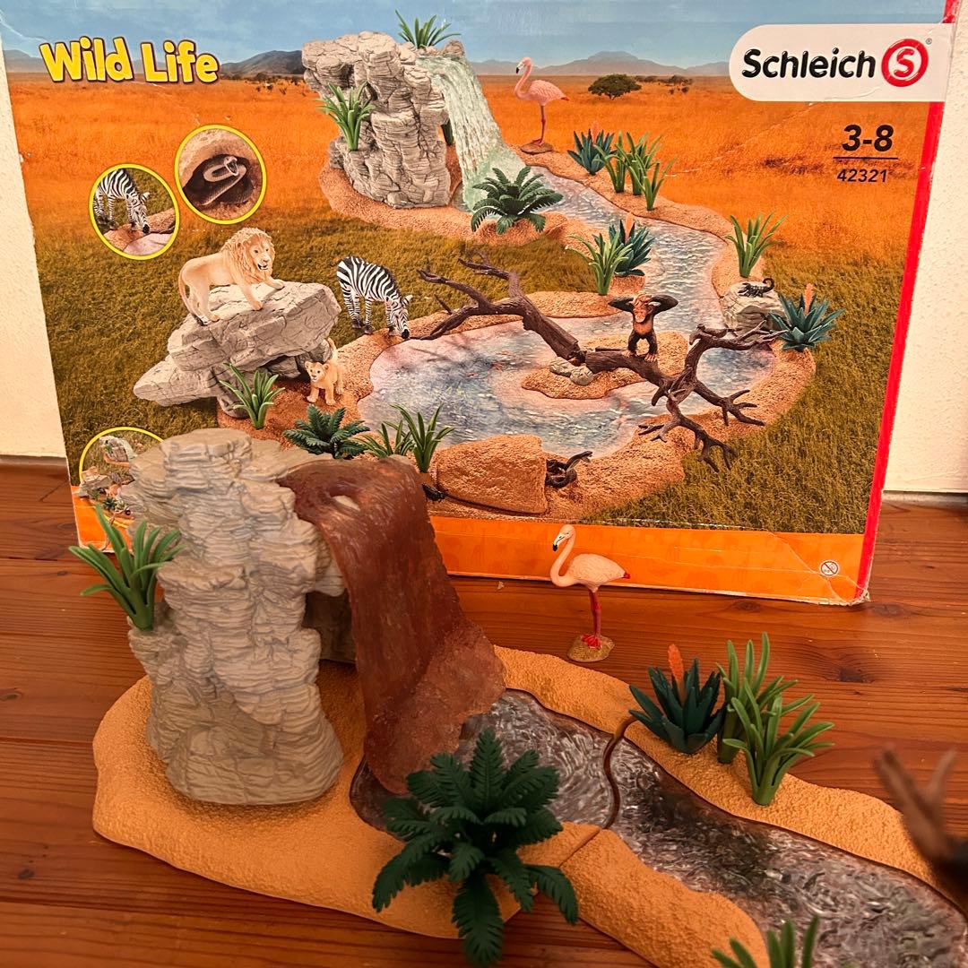 シュライヒ ワイルドライフ 42321 水飲み場での大冒険!サバンナビッグセット