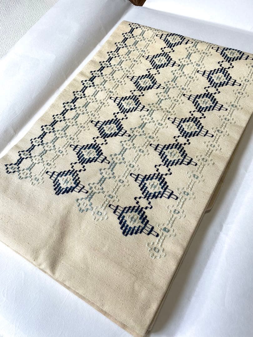 読谷山花織 九寸名古屋帯 上質カジュアルな一本◇本場琉球花織 ベージュ