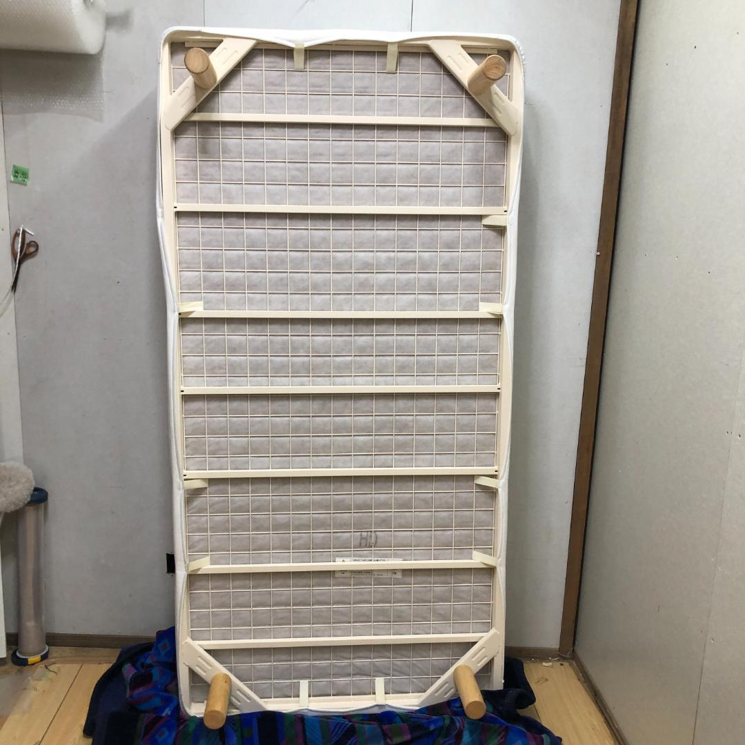 送料無料　無印良品 脚付きマットレスベッド シングル 白 250723-9