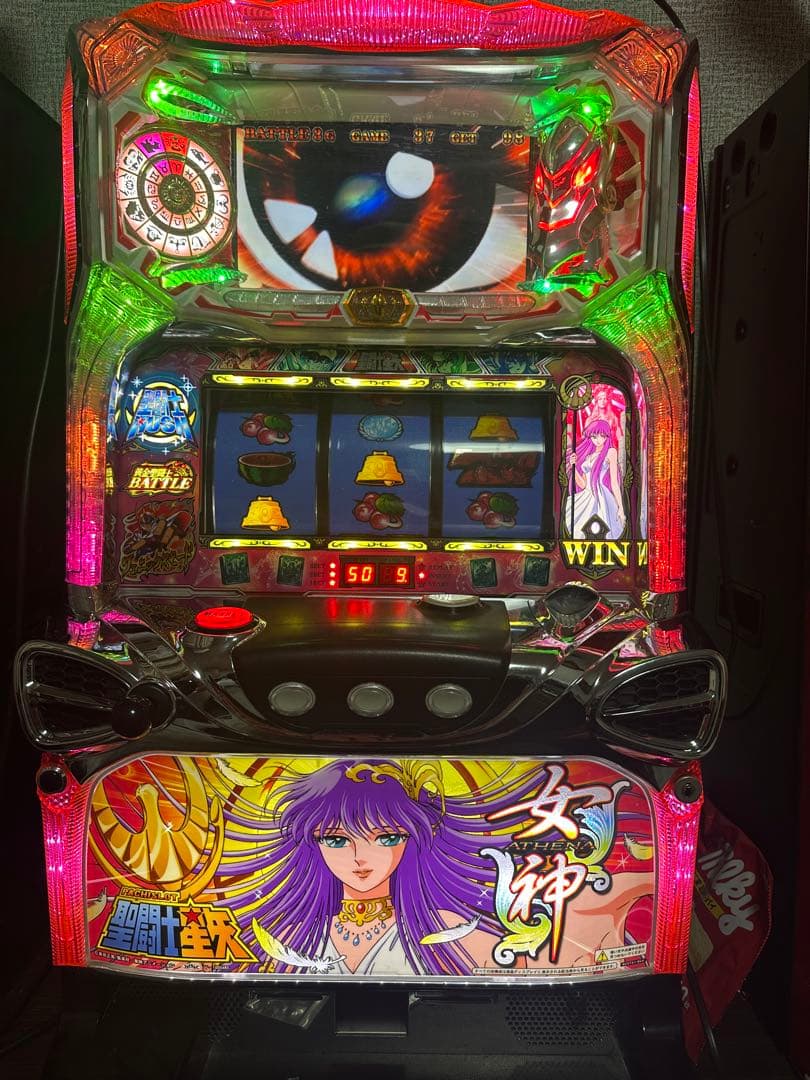 三洋 初代 聖闘士星矢 (レア女神パネル)スロット 実機 5号機 不要機