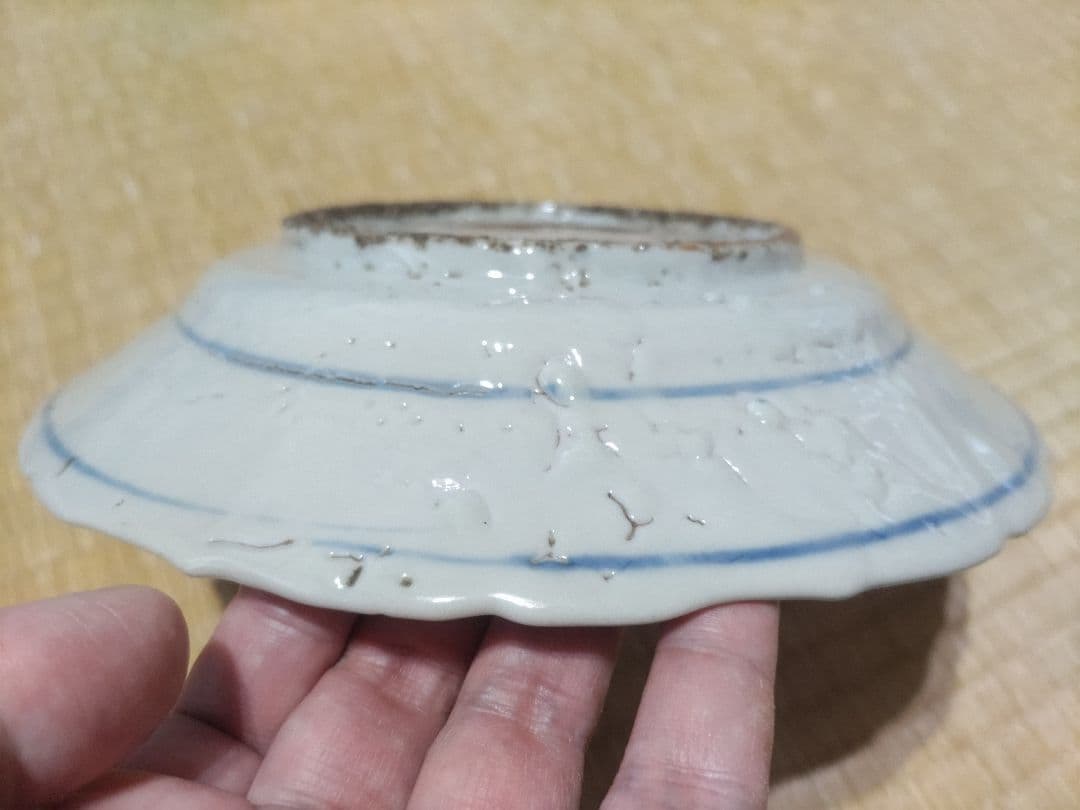 中国　古染付　鹿絵皿（23㎝）漳州窯　美品