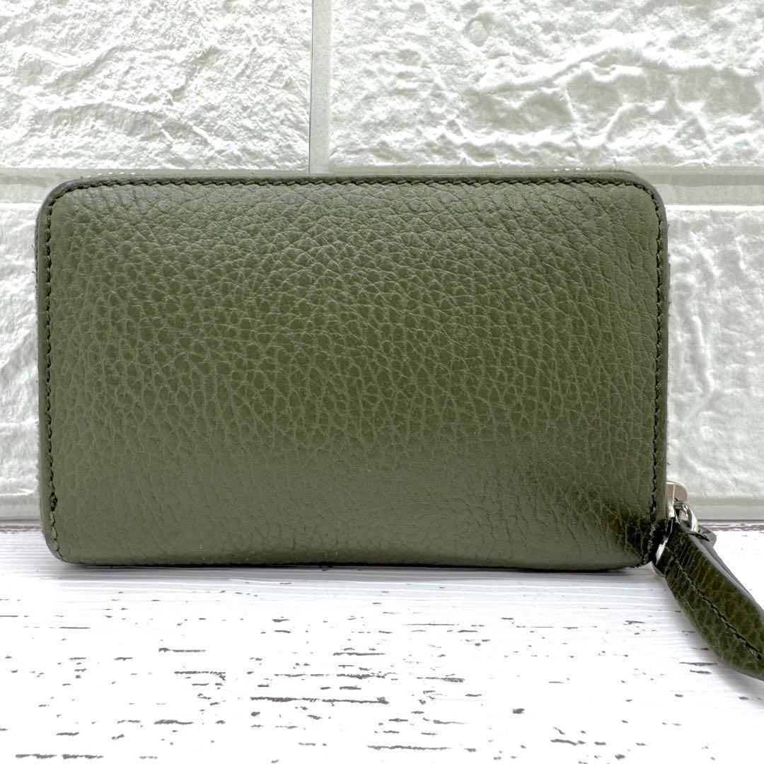 未使用級　グッチ　ケース　マーモント　GG　レザー　カーキ