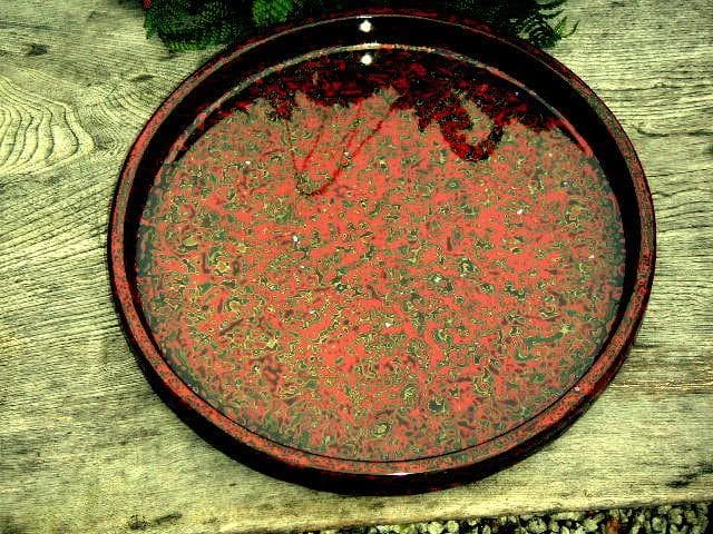 ♥未使用　若狭塗　お盆　φ３３５ｍｍ