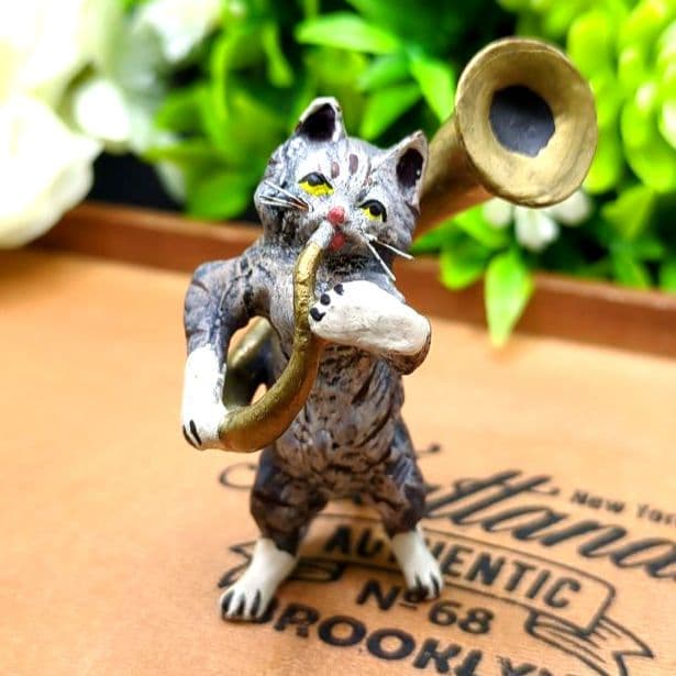 ヴィエナブロンズ コールドペイント 擬人化した猫の音楽隊