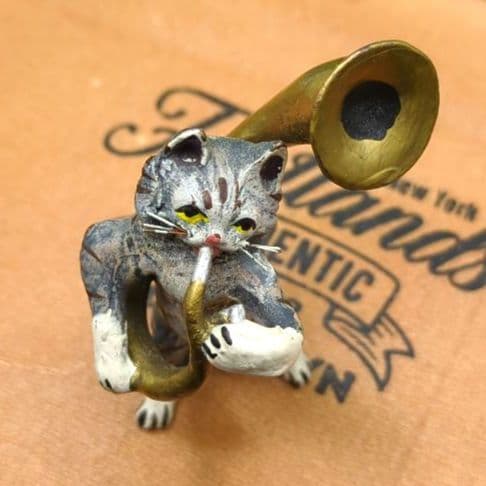 ヴィエナブロンズ コールドペイント 擬人化した猫の音楽隊