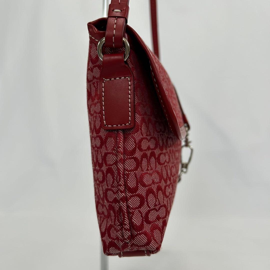 【極美品】コーチ 6348 ソーホー ワンハンドバッグ レザー キャンバス 赤