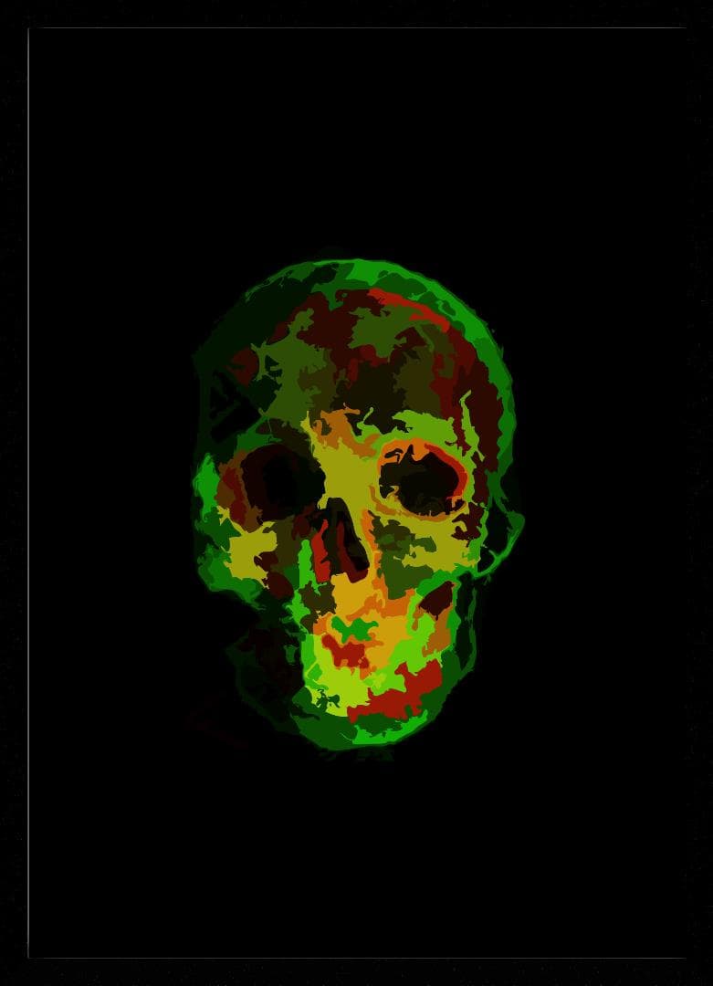 Kunpei_yamanashi　デジタルプリント  NEON SKULLⅠ