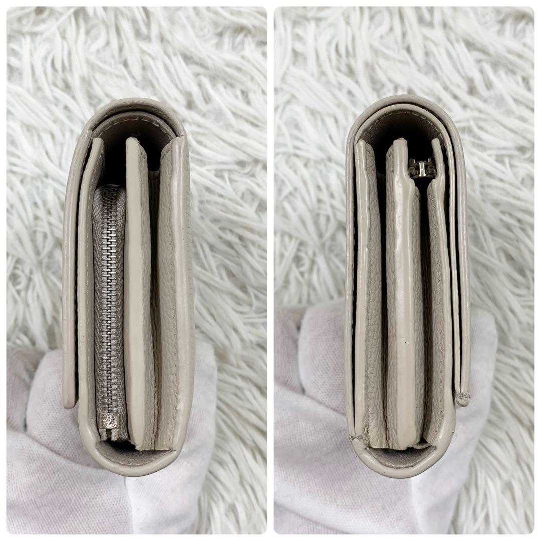 【✨極美品 現行✨】ロエベ アナグラム コンパクトフラップウォレット ベージュ