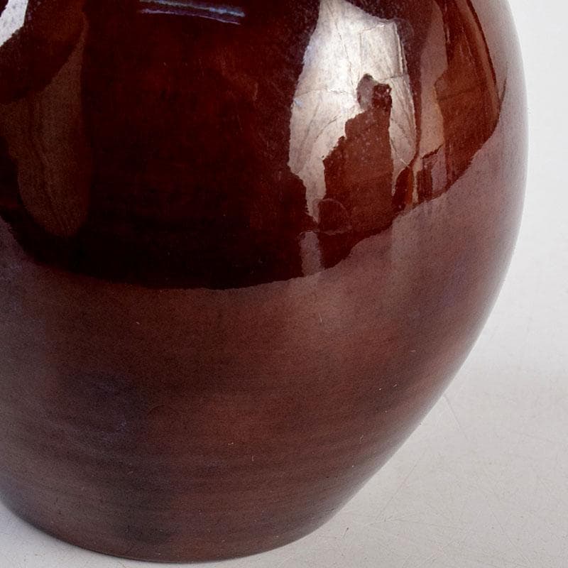 交趾焼　赤沢露石（修三）作　鶴首花入　花瓶　共箱　Z　8575