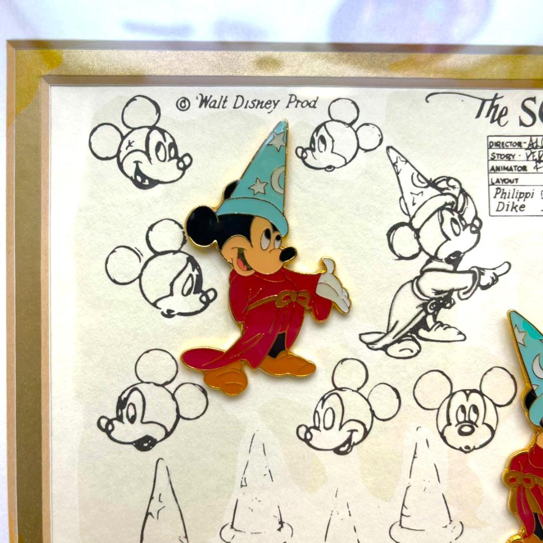 限定品★ミッキーマウス 魔法使いの弟子 ファンタジア モデルシート 絵画 額縁