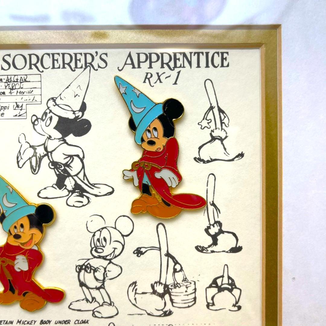 限定品★ミッキーマウス 魔法使いの弟子 ファンタジア モデルシート 絵画 額縁