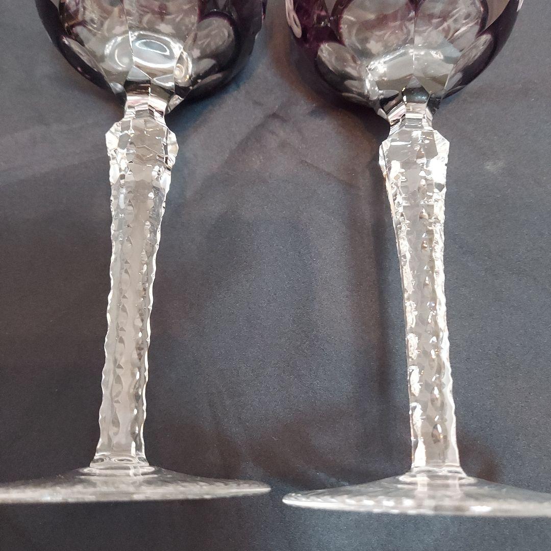 新品未使用　CRYSTAL DONAU　切子 ワイングラス　2個