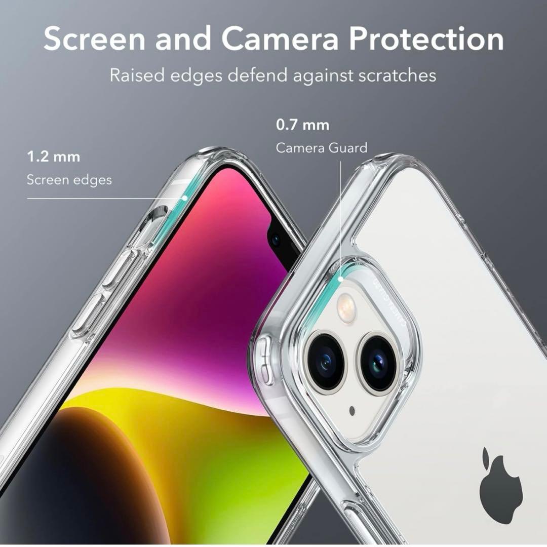 ESR iPhone 14 Plus ケース メタルキックスタン クリア