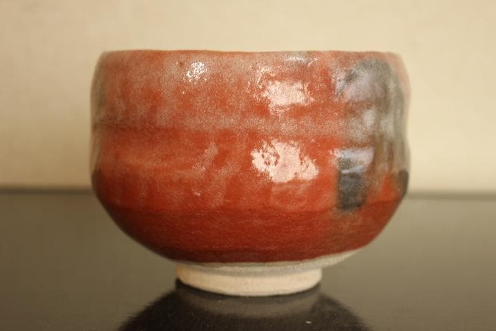 茶道具　楽吉左衛門　十三代目　惺入　赤茶碗／楽　覚入　極め　共箱・仕覆付き