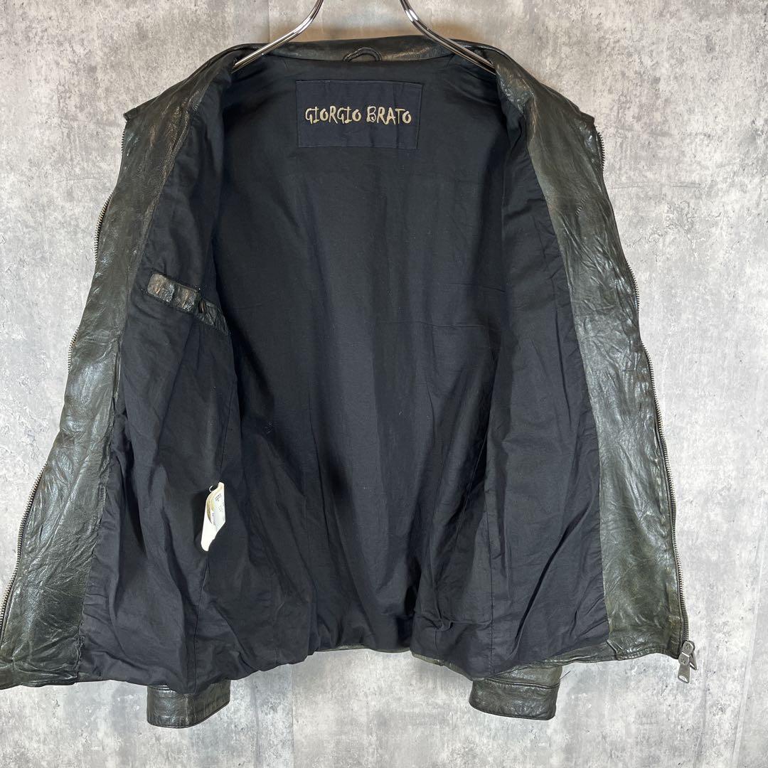 GIORGIO BRATO ジョルジオブラット ラムレザージャケット44シングル