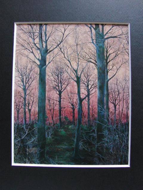 植月正紀、'94樹木の感情、希少な画集より、新品高級額・額装付