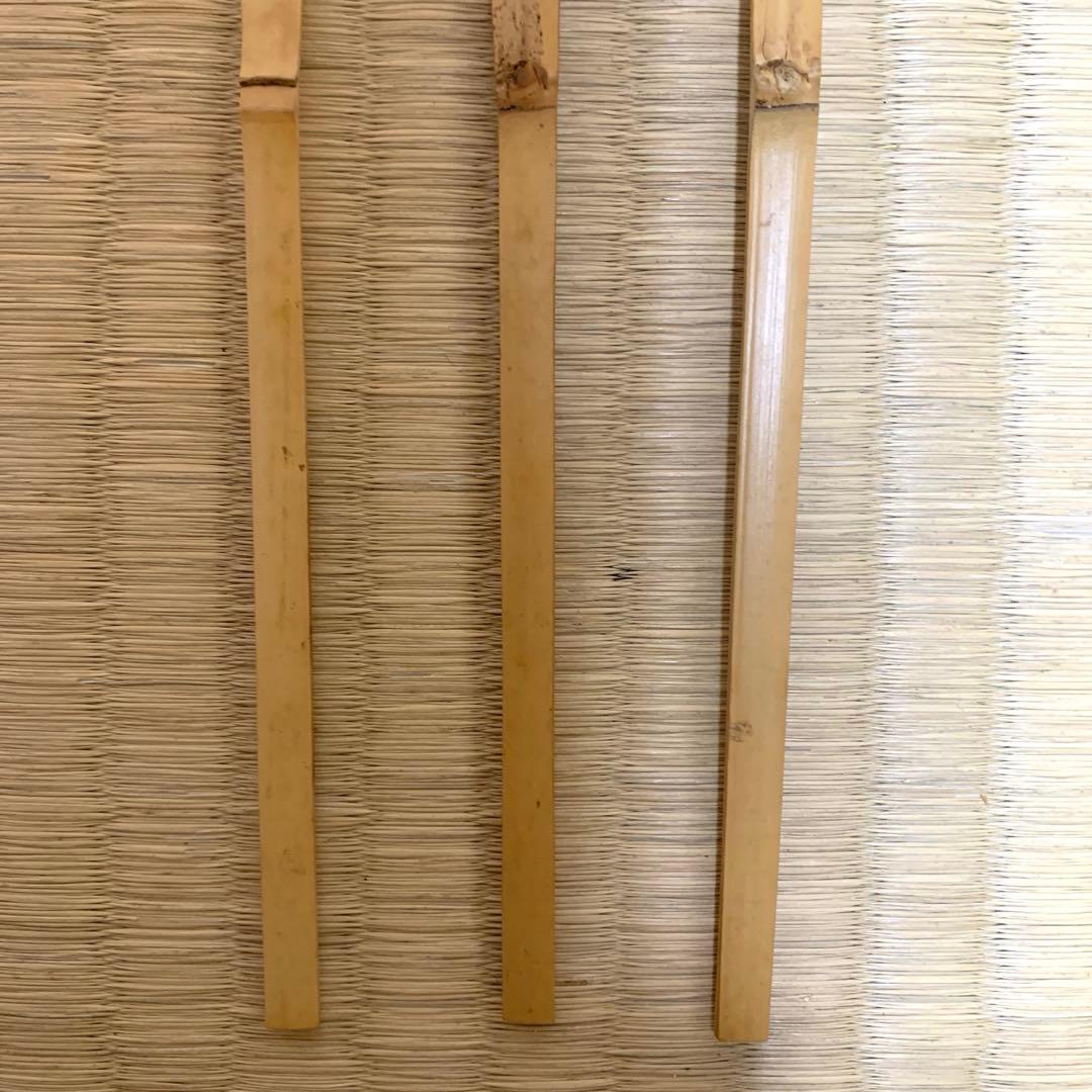 美品 竹製 茶杓3本セット 竹筒 木製収納ケース付き