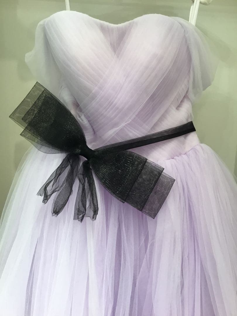 に*ん様 ラベンダーオフショルダーチュールドレス