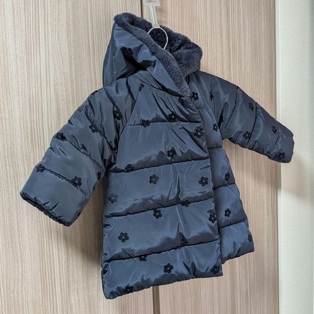 【美品】ジャガディ ダウンコート 花柄ネイビー キッズ