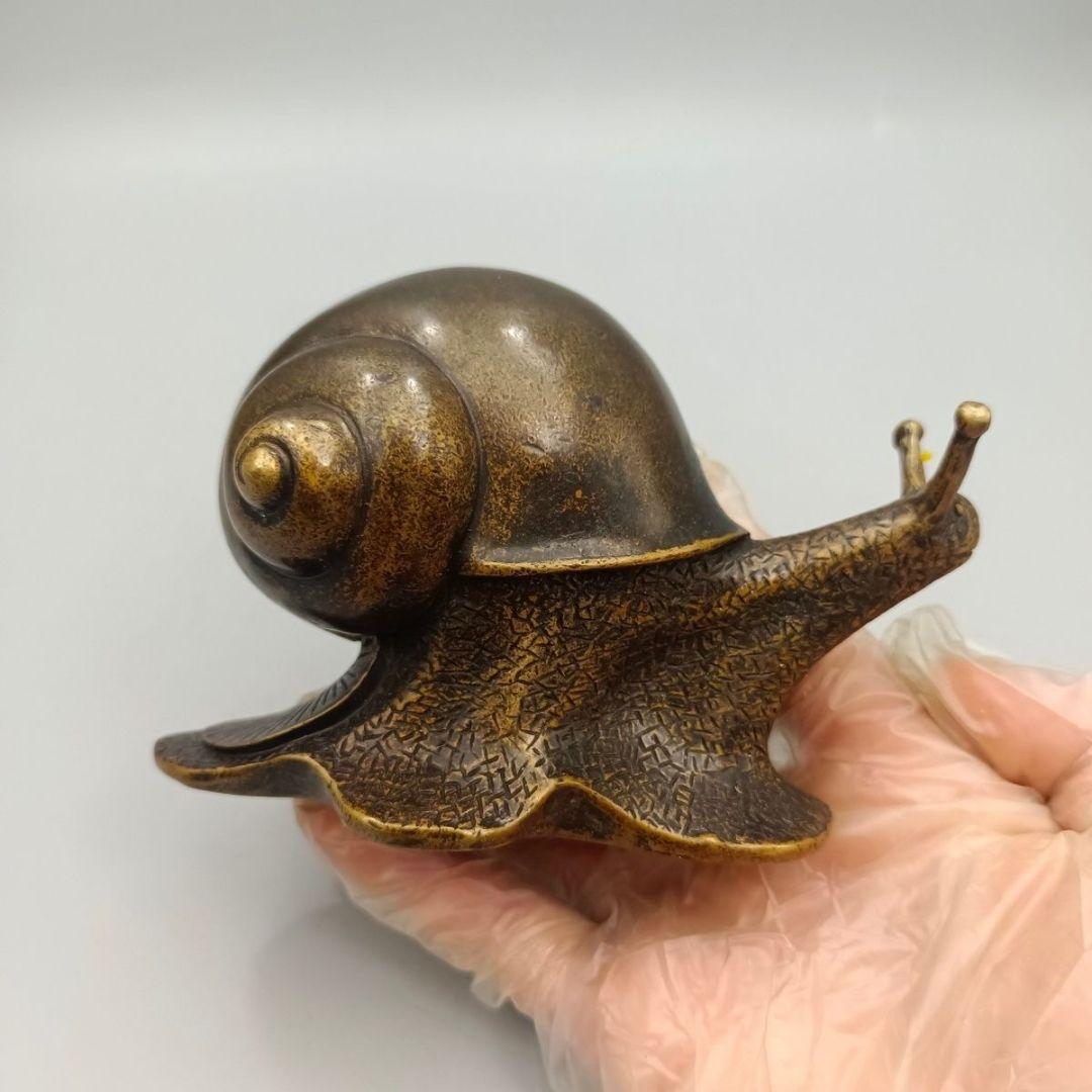 銅器 蝸牛 鎮紙 茶台 家庭 事務室 風水開運 装飾品 工芸品 置物