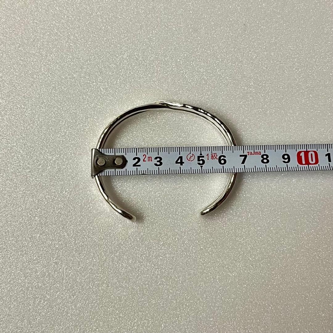 市松 シルバー980 クロスバングル【イニシャルなし】