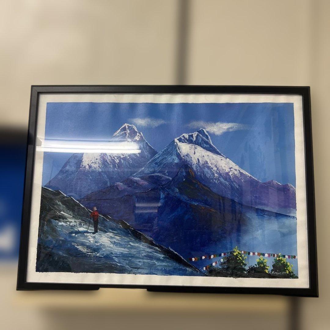 額縁付きネパール エベレスト山岳風景画 / Framed Mt. Everest