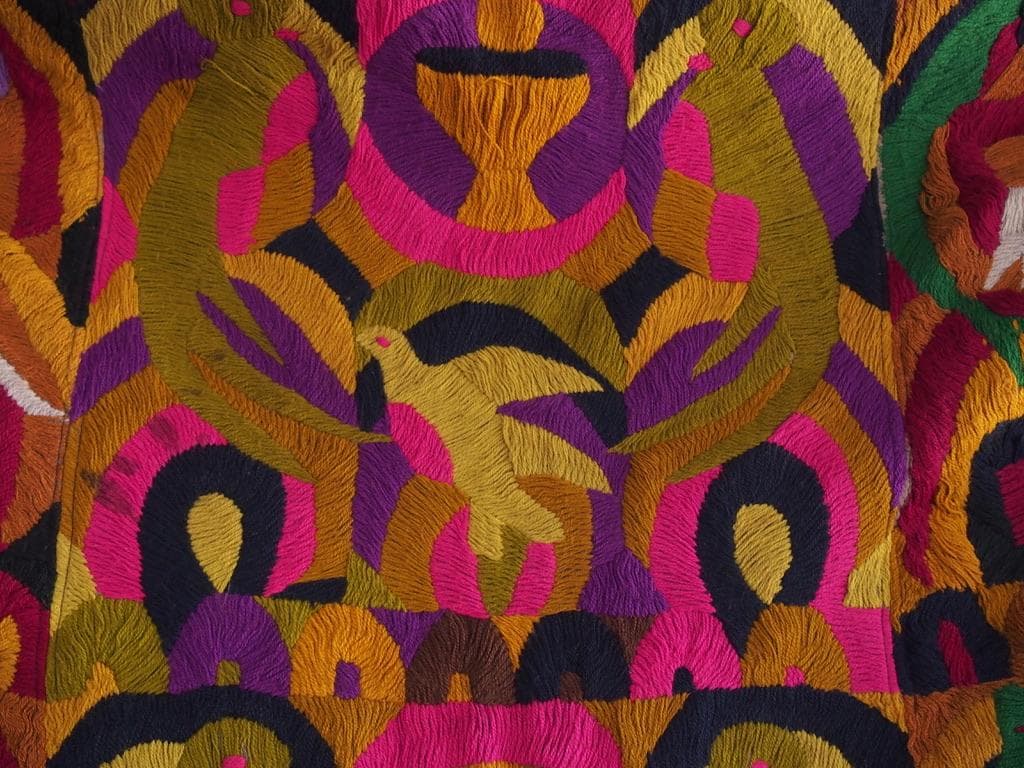 グアテマラ パツン村のパヤ 12枚継ぎタペストリー 70年代ヴィンテージ品