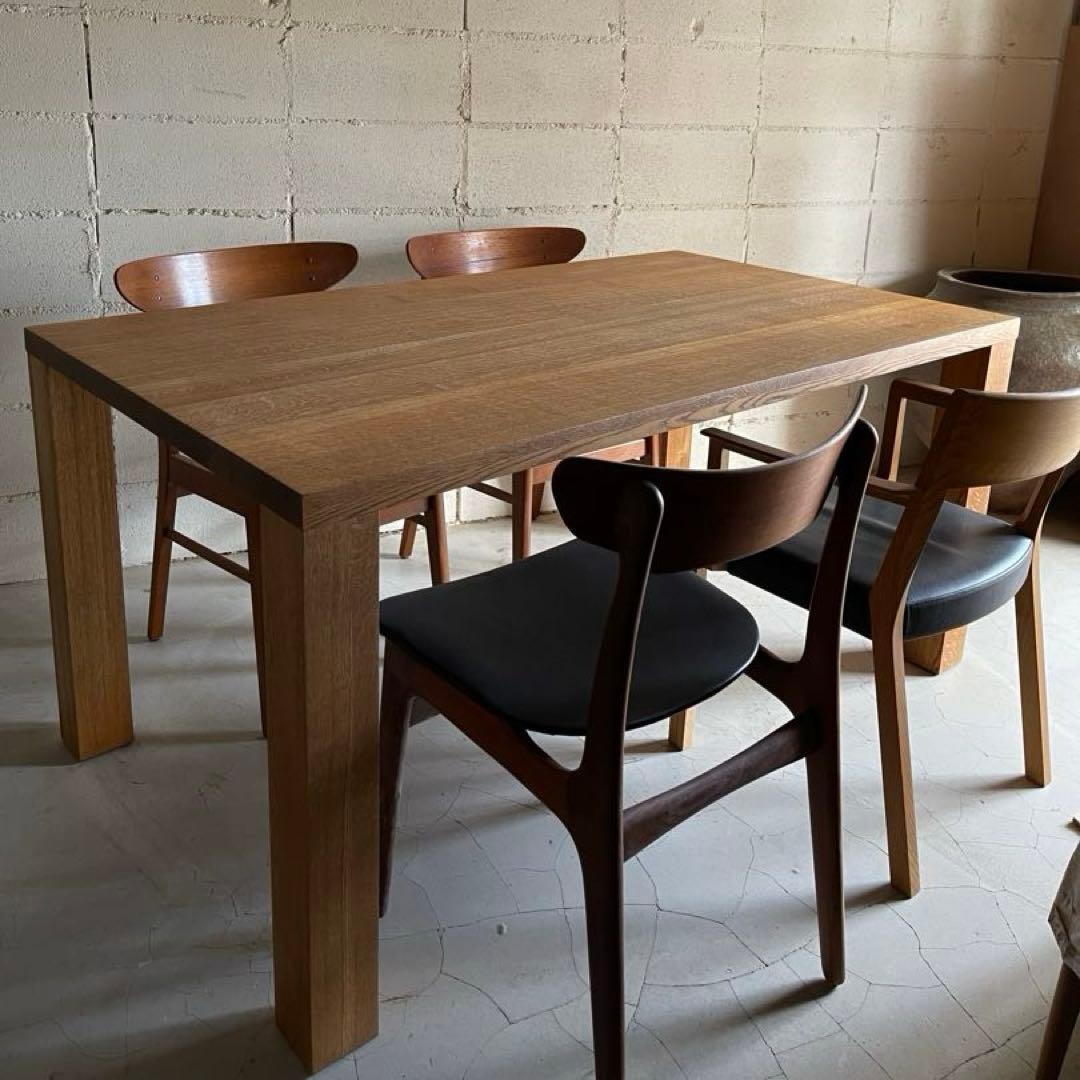 美品　nissin 日進木工　オーク無垢材　ダイニングテーブル　アクタス　北欧