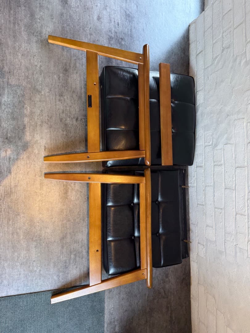 カリモク60 Kチェア 1シーター (ブラック)・2脚セット