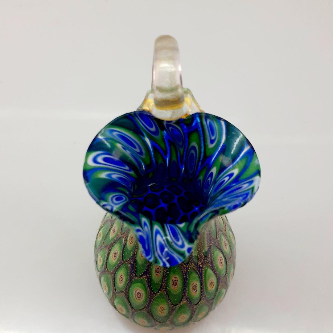 MURANO ムラノ 金彩 グリーン ミルフィオリ ミルクピッチャー