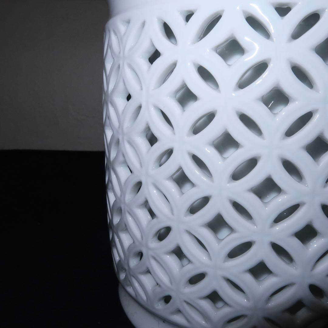 【茶道具】加藤藤城作　白磁七宝透皆具