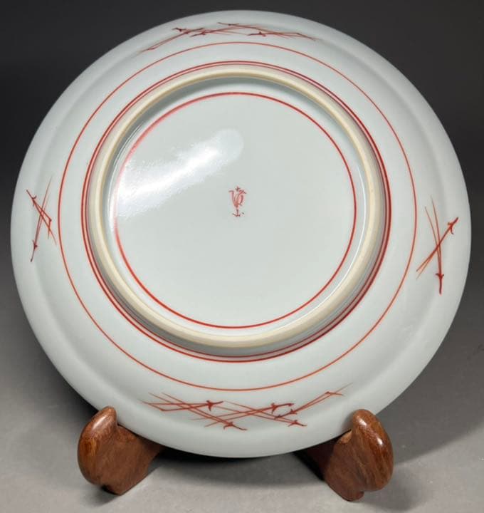 【エビス】飾皿 九谷焼 在銘 上出喜山作 金彩色絵竹鳥図 金襴手 鉢 細密 細工