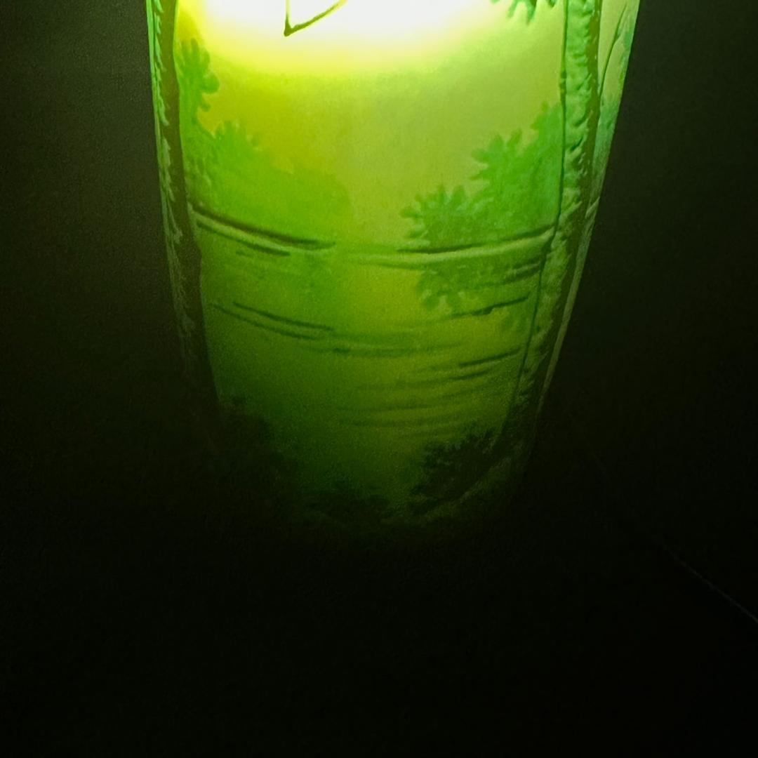 ドームナンシー 筒型 　卓上証明　高さ17.5cm 被せガラス　アンテルカレール