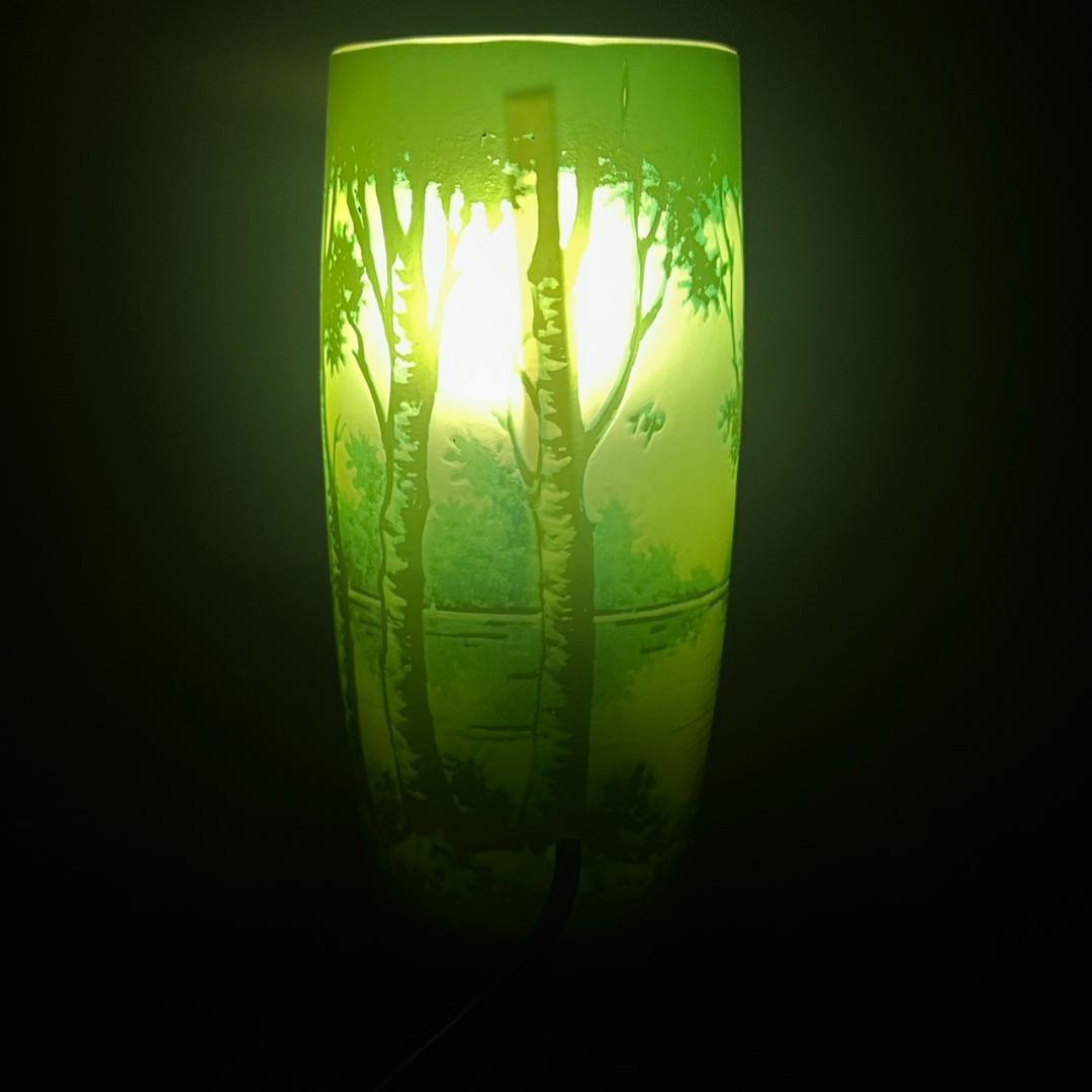 ドームナンシー 筒型 　卓上証明　高さ17.5cm 被せガラス　アンテルカレール