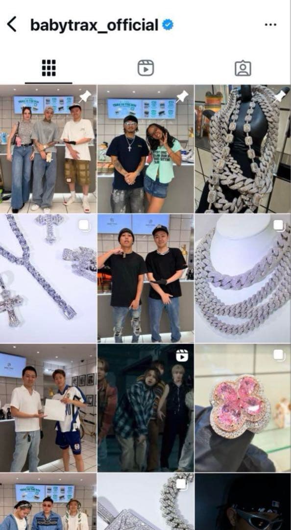 Baby Trax モアサナイトネックレス 5mm 46cm