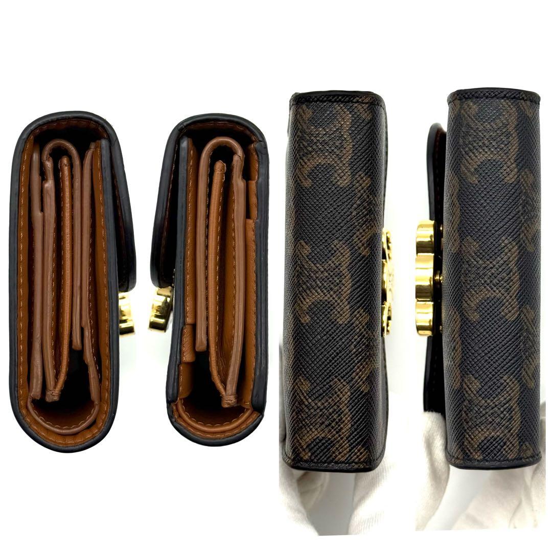 使用わずか❣️ セリーヌ トリオンフ コンパクト ブラウン 財布 P33