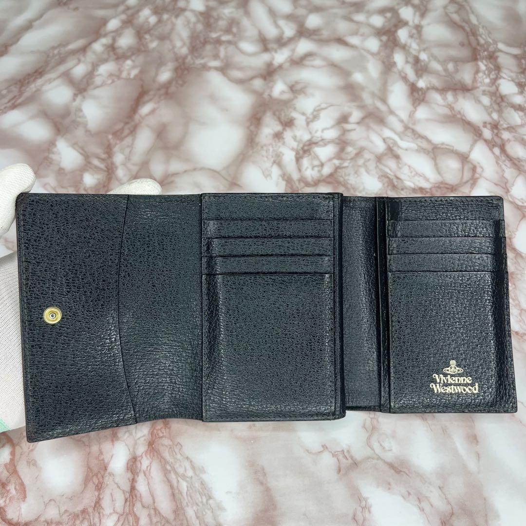 【極美品】Vivienne Westwood ガマ口三つ折り財布 ブラック40