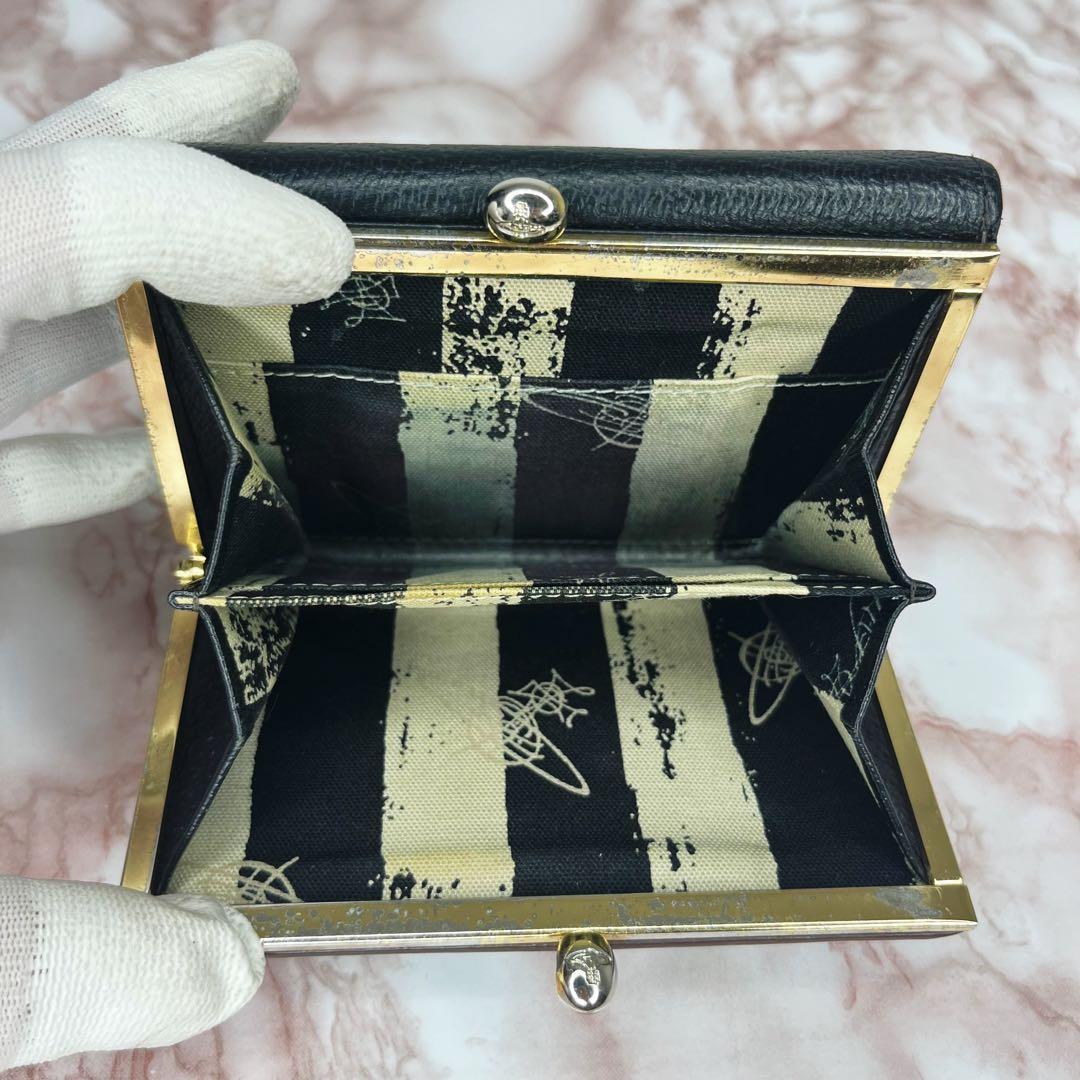 【極美品】Vivienne Westwood ガマ口三つ折り財布 ブラック40