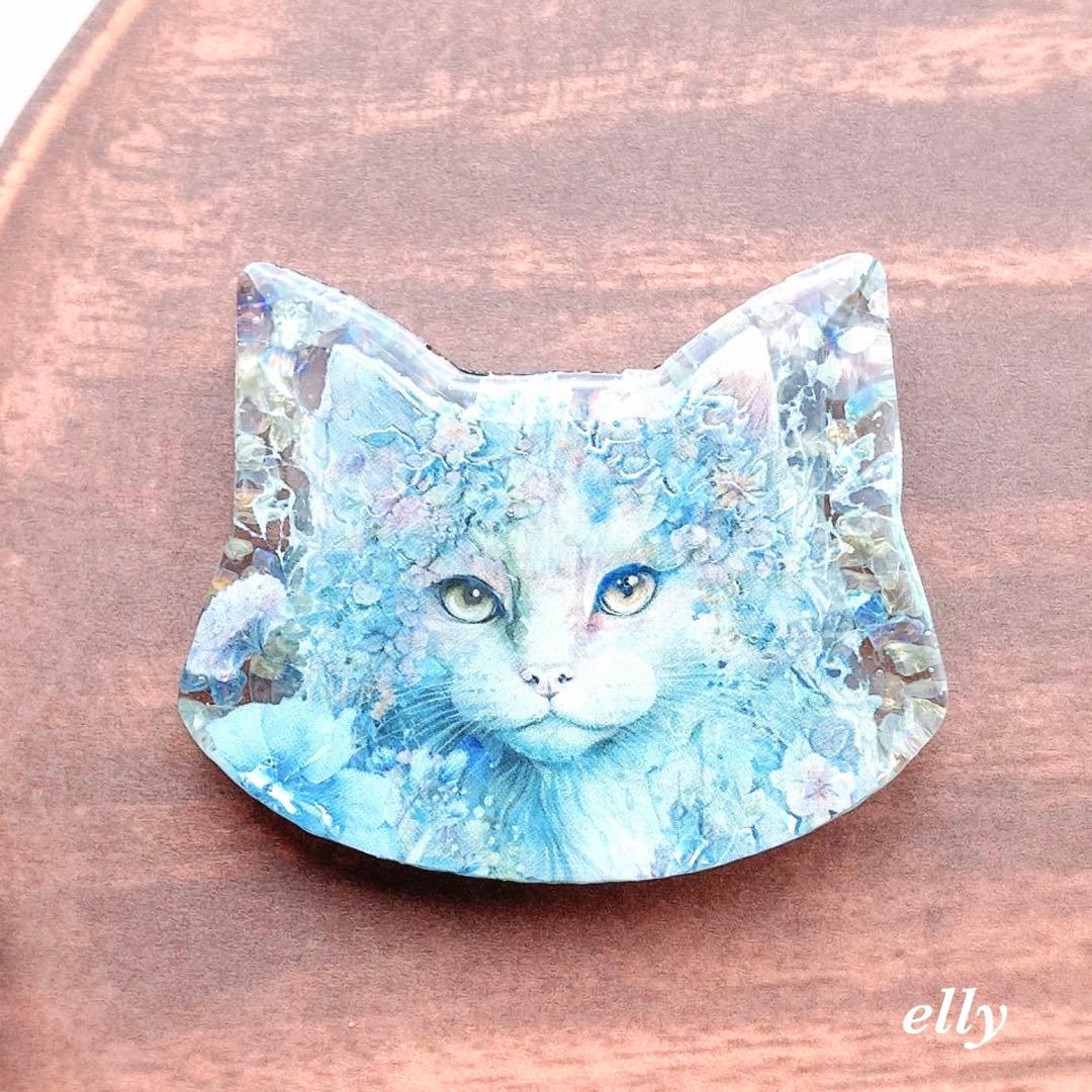 【sawasawa様】1256.琉球ガラス　夜桜　じゃれ猫　レジン　チャーム