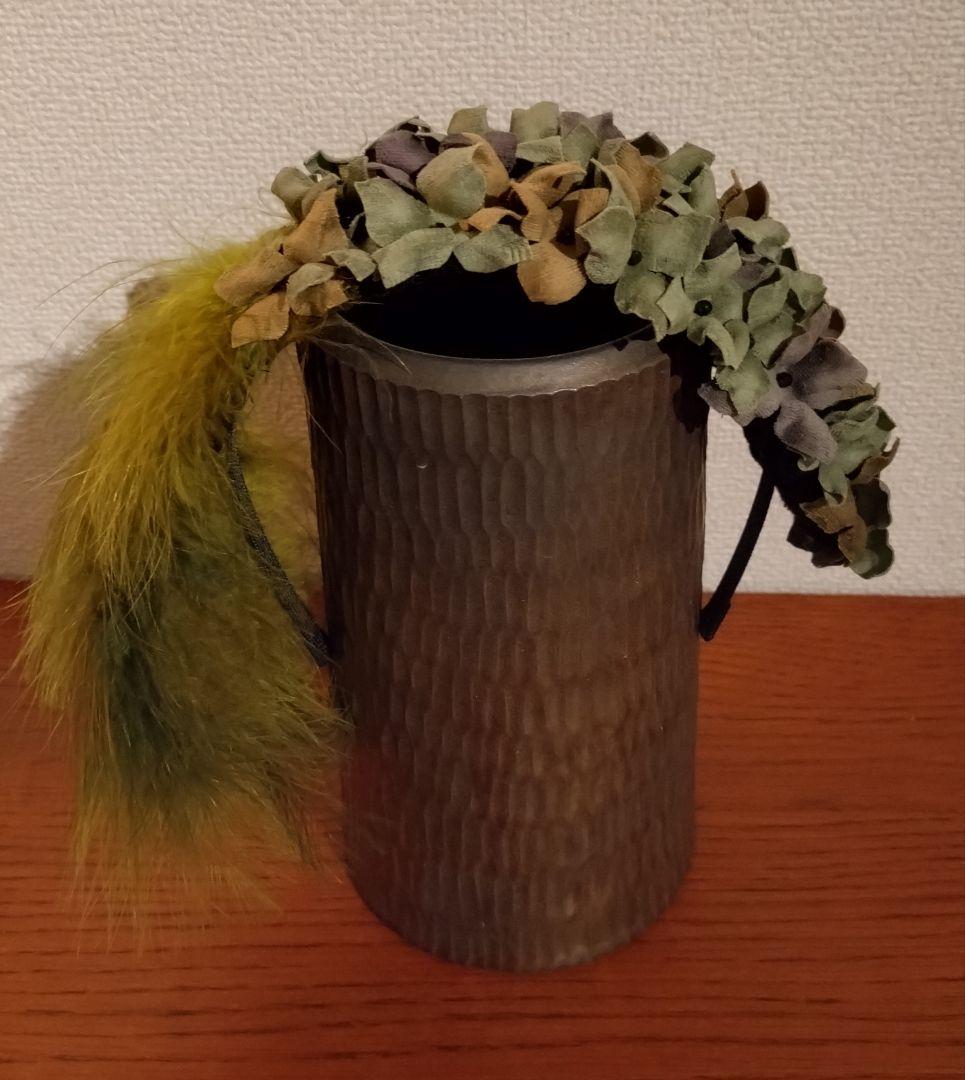 【新品/未使用】ヘッドドレス　ヘッドピース　カチューシャ　紫陽花　羽根飾り