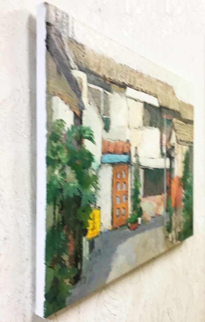 絵画489 油絵/風景/街景/東京/池袋/人世横丁/P10号