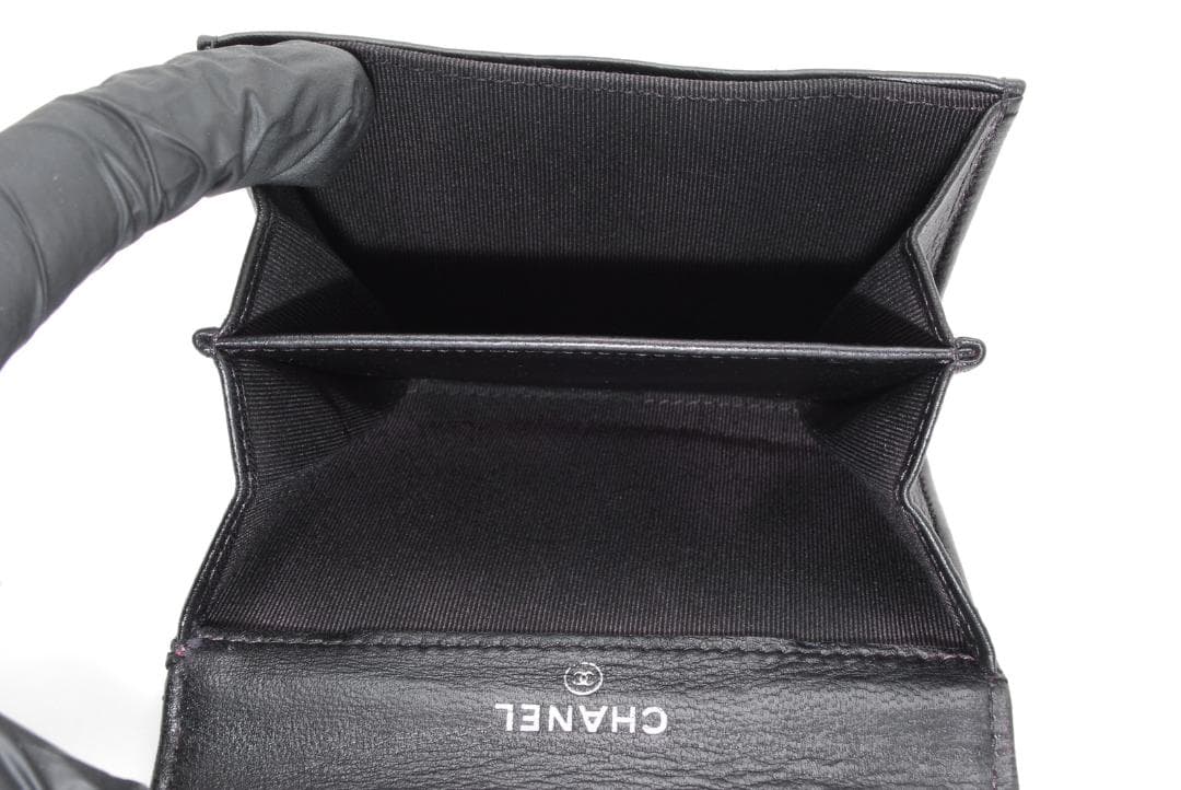 CHANEL マトラッセ コンパクトウォレット カードケース ブラック