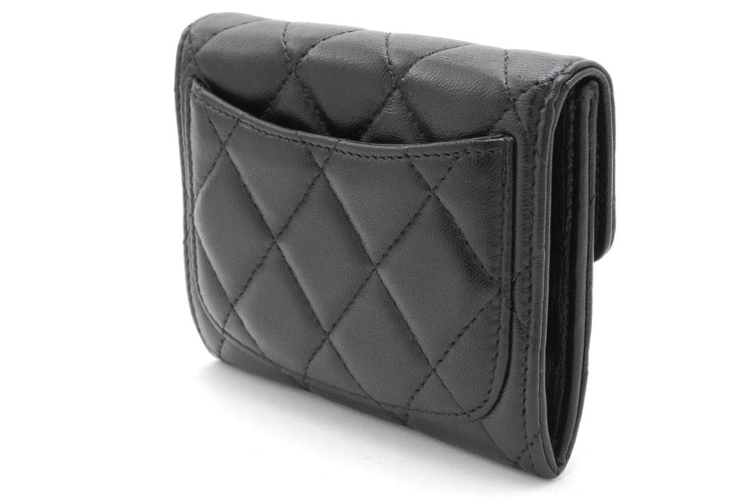 CHANEL マトラッセ コンパクトウォレット カードケース ブラック