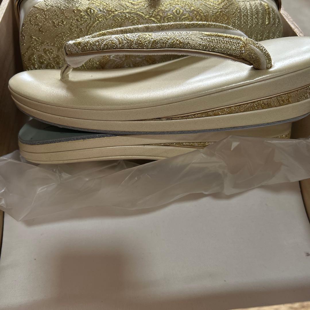 西陣織 草履バッグ セット 正絹 輪奈織 フォーマル 礼装用 帯地　和装用