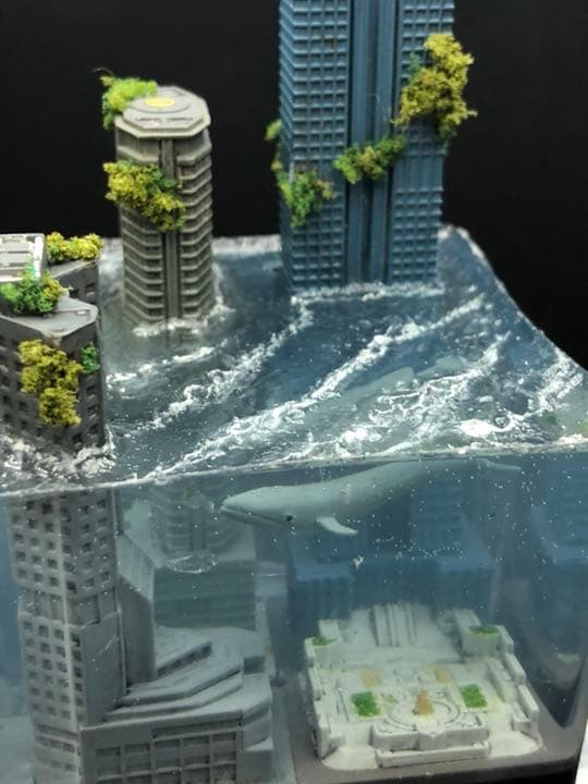 スタバの海と家 ジオラマ