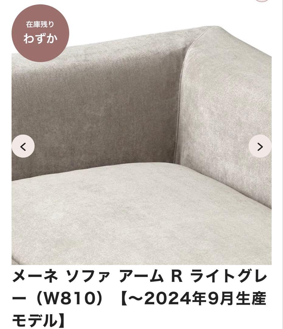 5/31まで出品。(送料込）①Francfranc メーネ ソファ アーム R